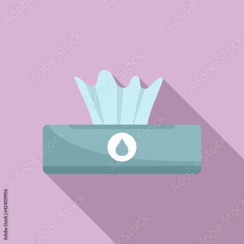 Antiseptic wet napkin icon, flat style