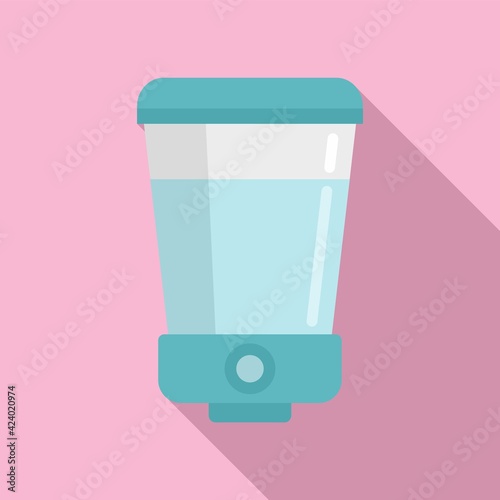Soap wall dispenser icon, flat style