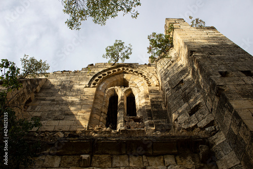 Front of the ruins of the ancient abbey of Bonaval in Guadalajara, Spain. photo