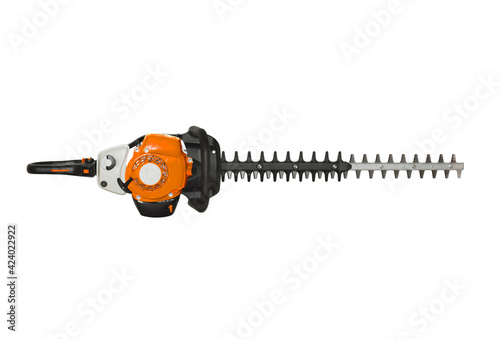 Obraz na plátně Petrol hedge trimmer ( lightweight garden scissors for trimming thin branches )