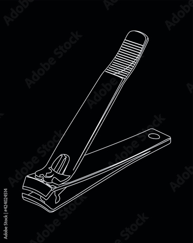 nail clippers white on black background