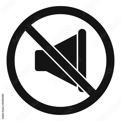 No sound noise icon, simple style