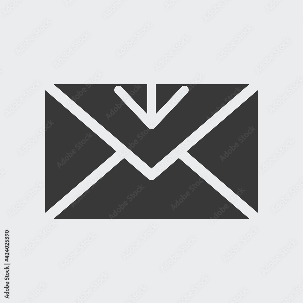 Receive mail icon isolated on background. Mail symbol modern, simple, vector, icon for website design, mobile app, ui. Vector Illustration Receive mail icon isolated on background. Mail symbol modern, simple, vector, icon for website design, mobile app, ui. Vector Illustration