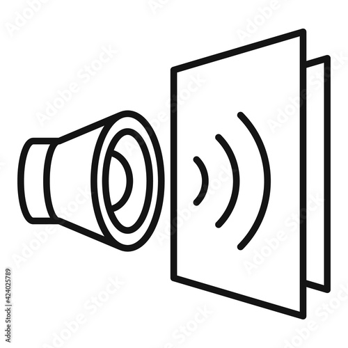 Sound absorption icon, outline style
