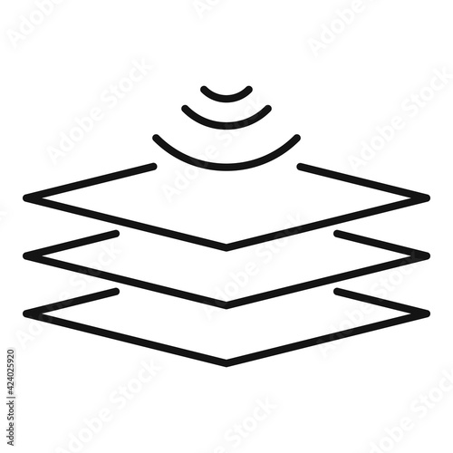 Audio absorption panel icon, outline style