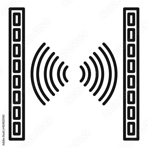 Soundproofing barrier icon, outline style