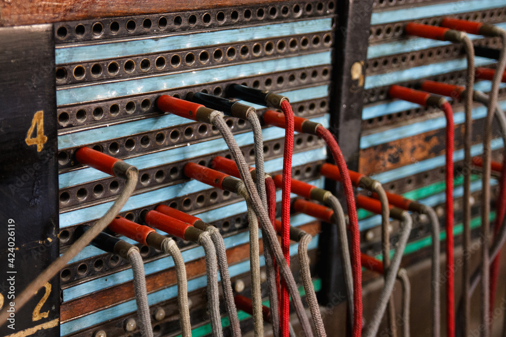 Old fashion telecommunications system used to connect people in early days Old fashion telecommunications system used to connect people in early days
