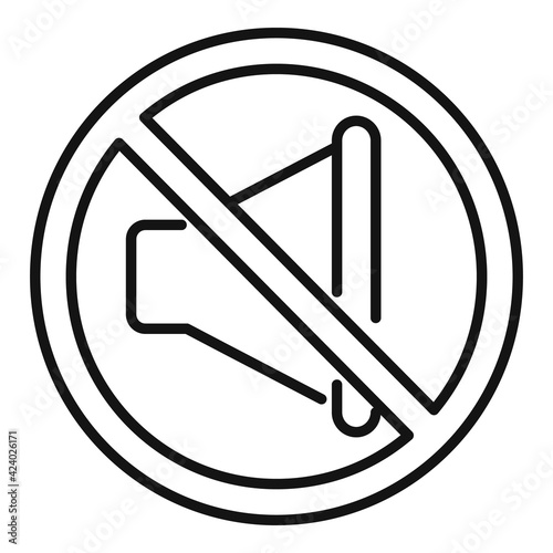 No sound noise icon, outline style