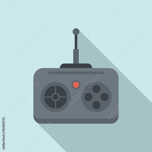 Rc car remote control icon, flat style