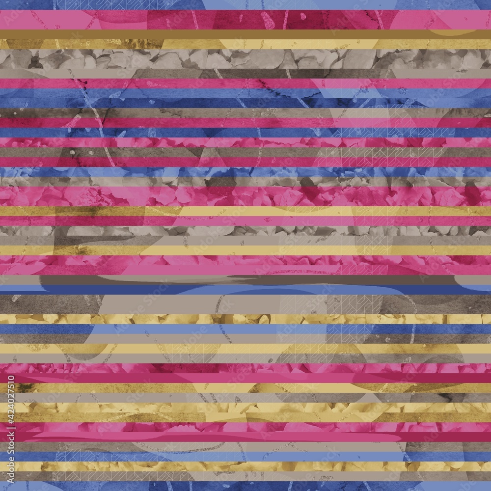 Seamless hip vogue random trendy stripe pattern print. High quality illustration. Detailed patterned strips of color. Luxury fashion or interior design print for surface design. Intricate posh style. Seamless hip vogue random trendy stripe pattern print. High quality illustration. Detailed patterned strips of color. Luxury fashion or interior design print for surface design. Intricate posh style.