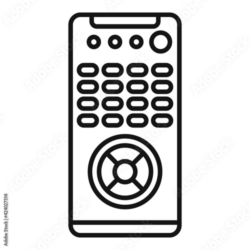 Button remote control icon, outline style