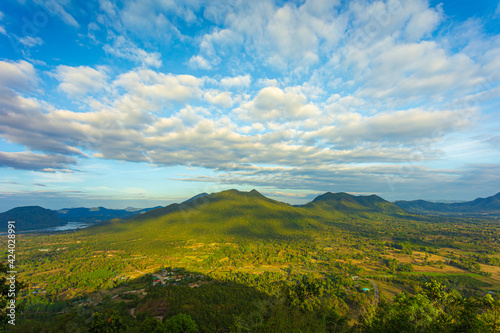 Fog over Phu Thok Mountain at Chiang Khan ,Loei Province in Thailand.