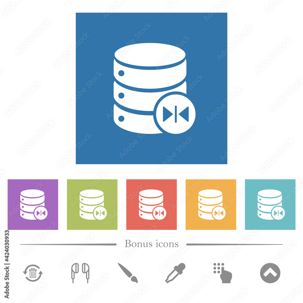 Select database table column flat white icons in square backgrounds Select database table column flat white icons in square backgrounds