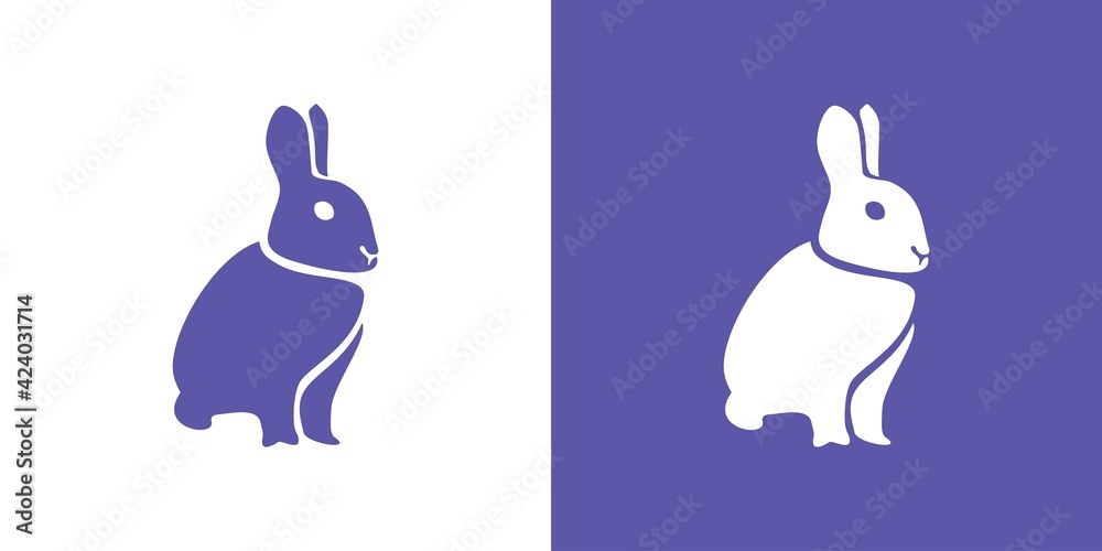Rabbit illustration logo design 2