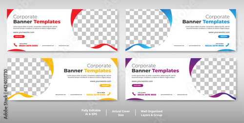 Corporate social media cover templates, facebook cover, website banner, header