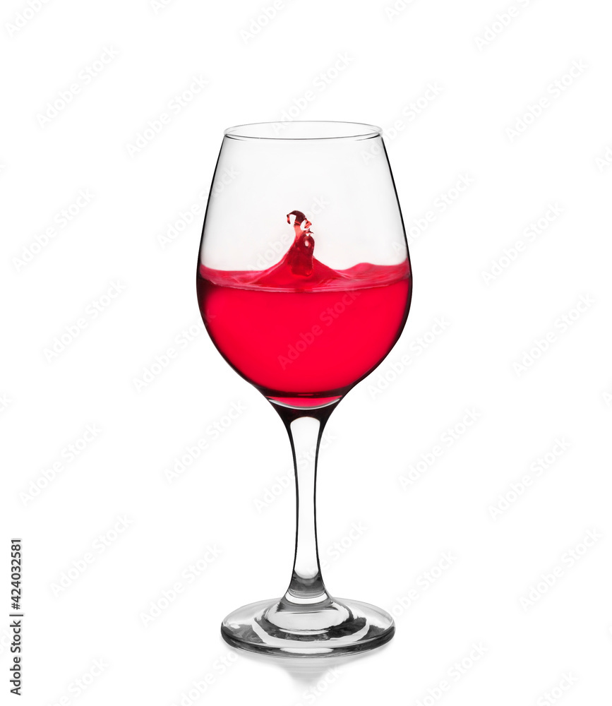 A glass of wine isolated on white background
