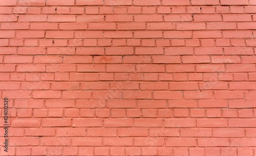 Old red brick wall background, brickwork