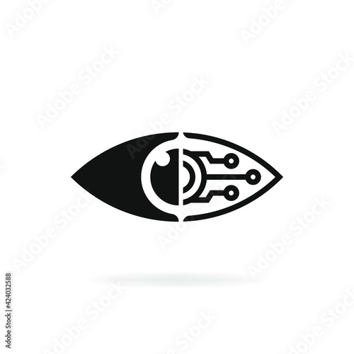 Bionic eye. Artificial intelligence icon concept isolated on white background. Vector illustration