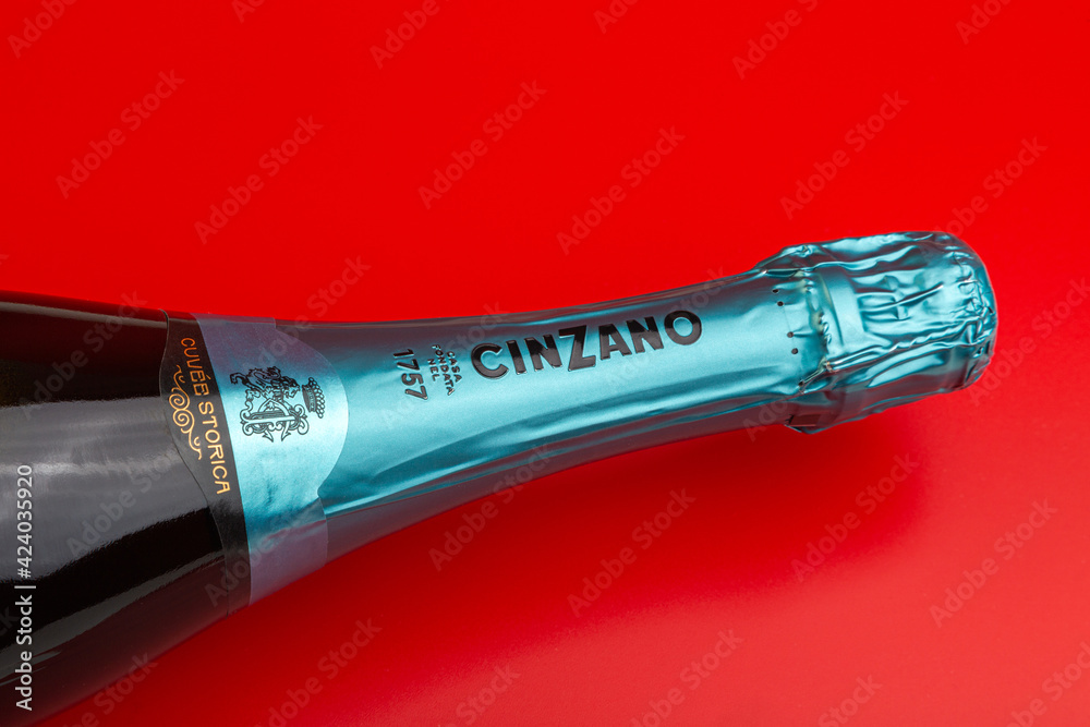 Cinzano Asti sparkling wine bottle Stock Photo Adobe Stock