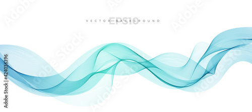 Wave vector element with abstract blue and green gradient lines for website, banner and brochure, Curve flow motion illustration, Vector lines, Modern background design.