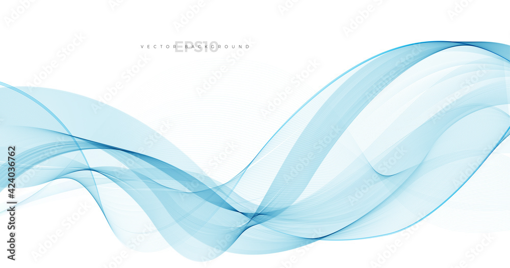 Wave vector element with abstract blue lines for website, banner and ...