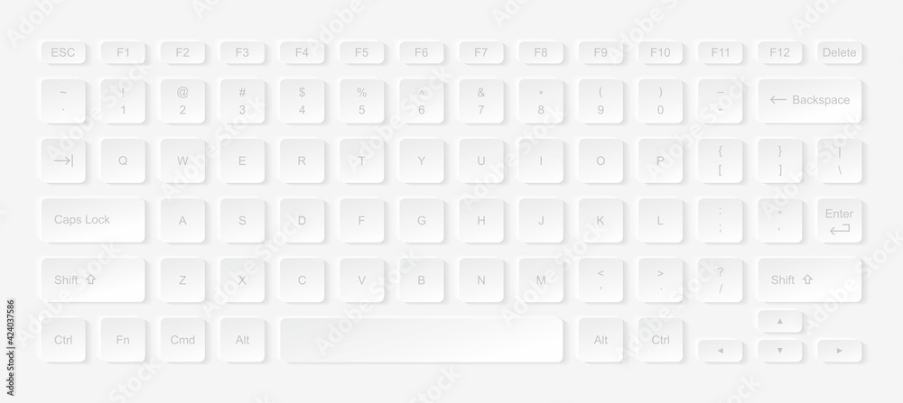 Laptop keyboard computer. Keypad alphabet buttons. Flat Style Laptop keyboard computer. Keypad alphabet buttons. Flat Style