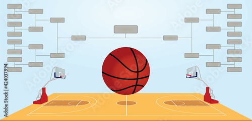 Basketball bracket scheme. vector illustration