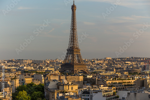 Fototapeta Naklejka Na Ścianę i Meble -  Panorama of Paris with the Eiffel Tower
