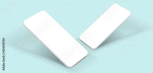 Minimalist modern clay mockup smartphones. Vector EPS.