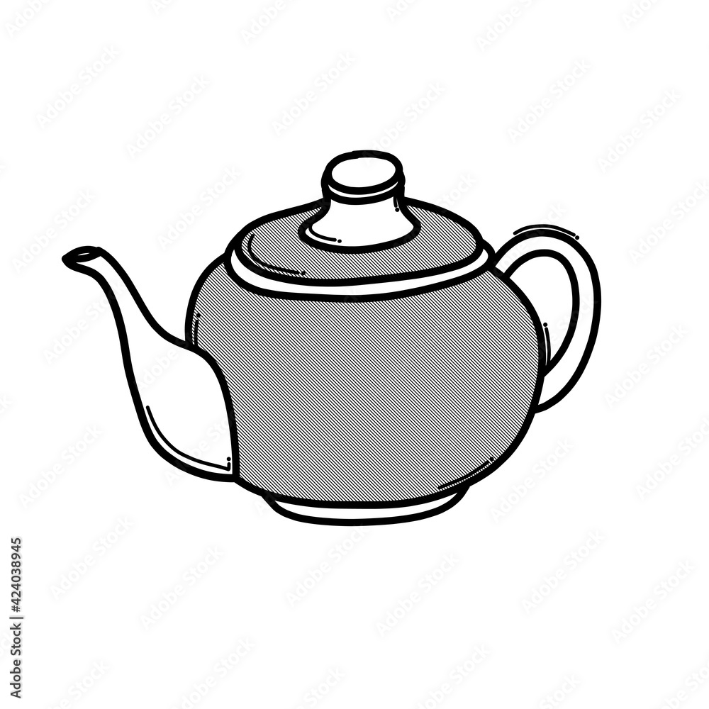 Teapot doodle vector icon. Drawing sketch illustration hand drawn line eps10 Teapot doodle vector icon. Drawing sketch illustration hand drawn line eps10