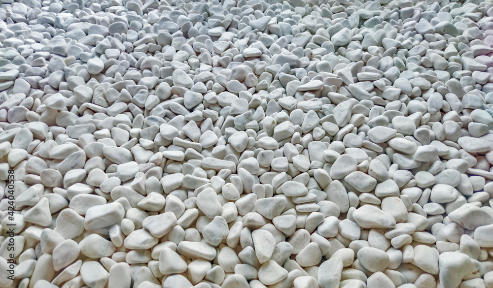 White stones on the ground