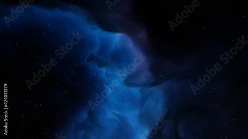 colorful space background with stars, nebula in deep space 3d render © ANDREI