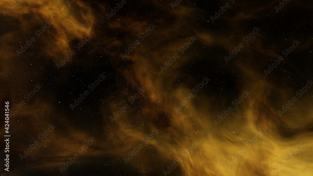 colorful space background with stars, nebula in deep space 3d render