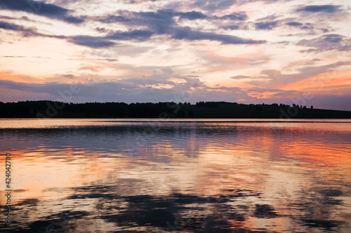 sunset over the river