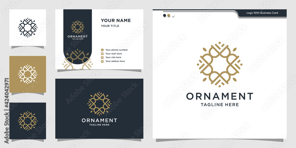 Simple and Elegant ornament logo and business card design. Logo design template. Premium Vector Simple and Elegant ornament logo and business card design. Logo design template. Premium Vector