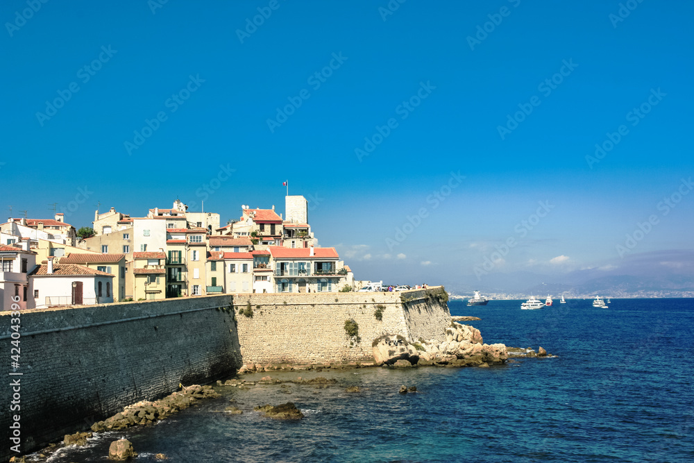 Historical part of Antibes, town in french Riviera