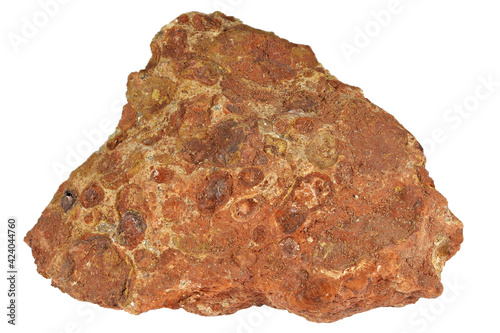 bauxite from Les Baux, France isolated on white background photo