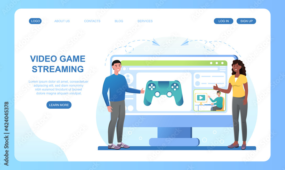 Male andfemale characters streaming video games Male andfemale characters streaming video games
