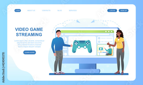 Male andfemale characters streaming video games
