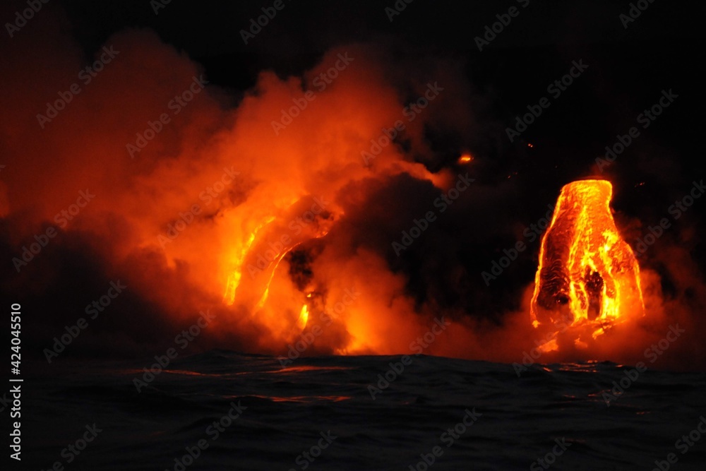 Coulées de lave du volcan Kilauea à Hawaii