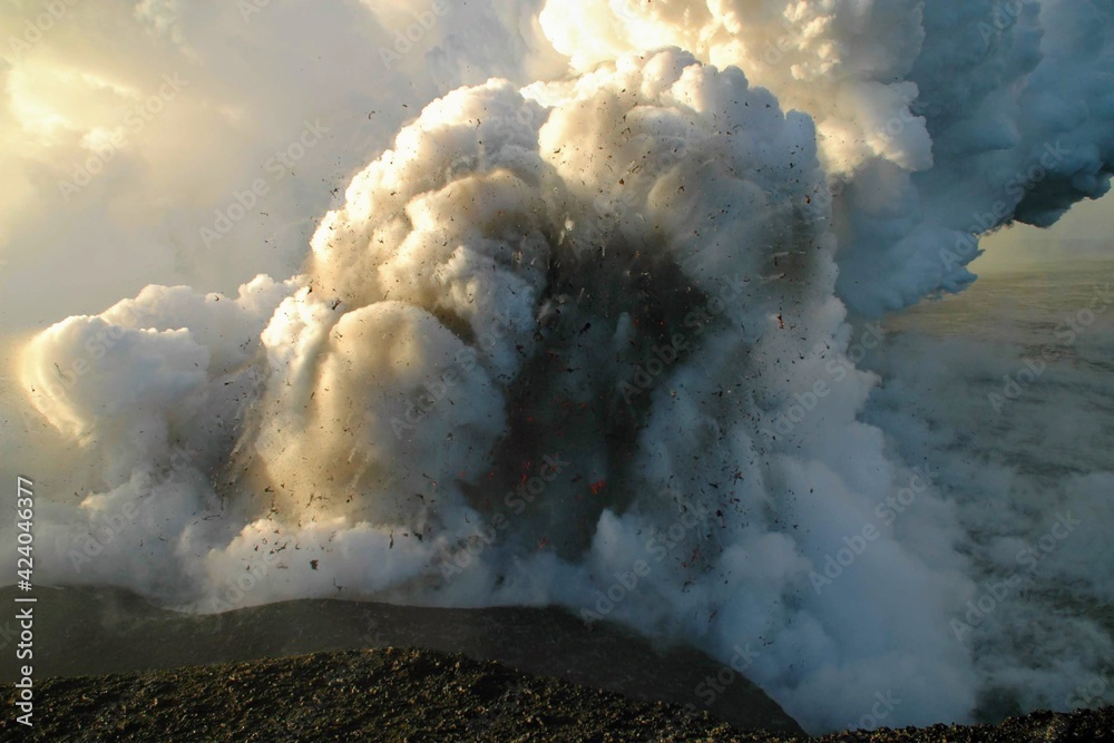 Coulées de lave du volcan Kilauea à Hawaii