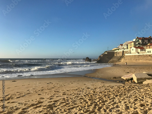 atardecer en la playa de pedrogao en Portugal. photo