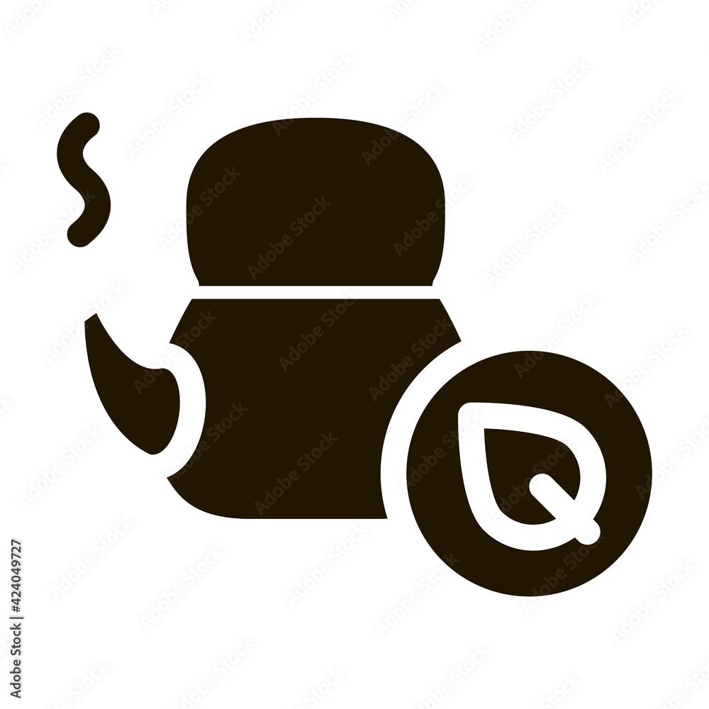 medicinal herbal tea glyph icon vector. medicinal herbal tea sign. isolated symbol illustration medicinal herbal tea glyph icon vector. medicinal herbal tea sign. isolated symbol illustration