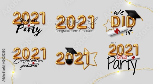 Inspiration and motivation graduation party quotes. Vector