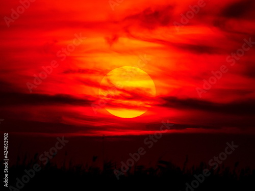Impressive View of Shiny Rising Sun