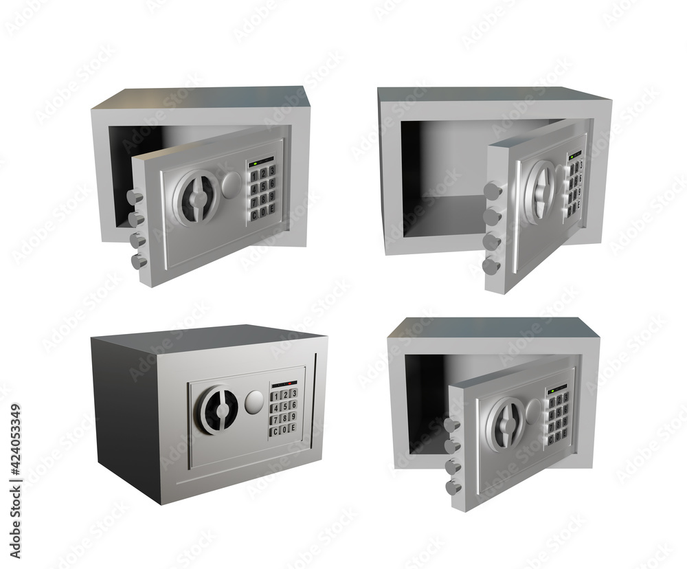 3D Render Safe Icon, Security and Protection Sign