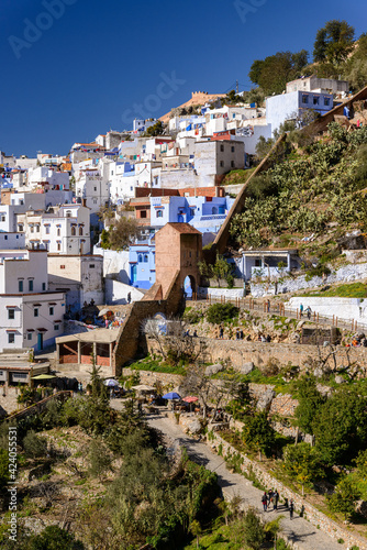 Chefchaouen, partial view of the blue city of Morocco on December 25, 2016. © Cacio Murilo