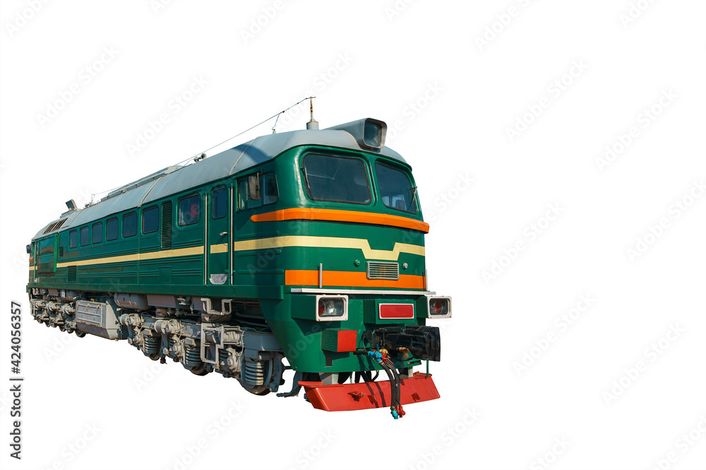 Old mid twentieth century release train isolated on white background Old mid twentieth century release train isolated on white background