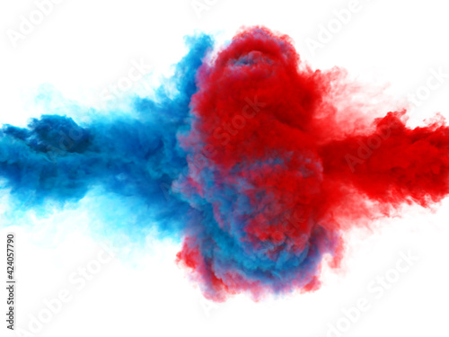Red against blue. illustration of struggle
