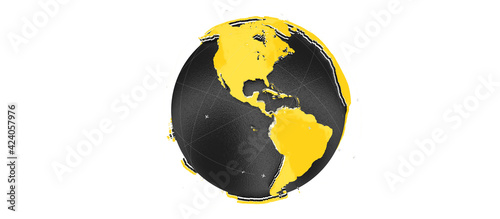 Graphic representation of the earth. Part of the world America.